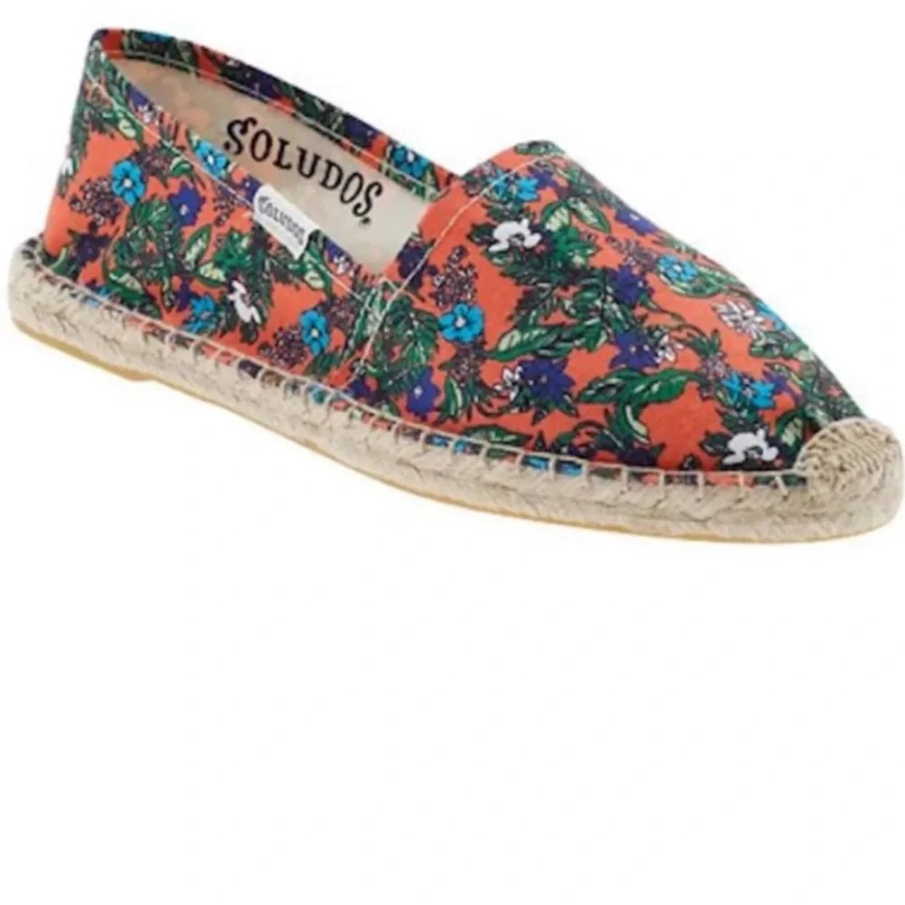 Soludos Floral Print Slip On Espadrilles Size 9.5 Summer Vacation Pool Tropical